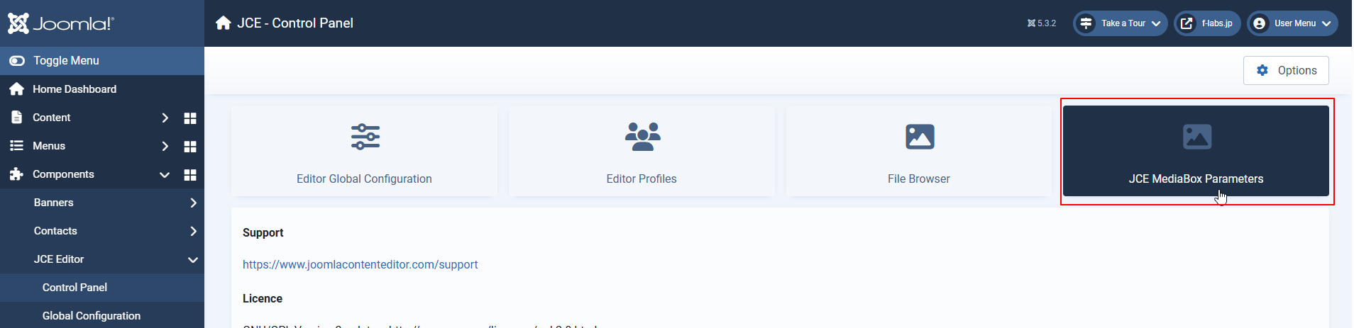 JCE MediaBox Parameters JCE MediaBox Parameters