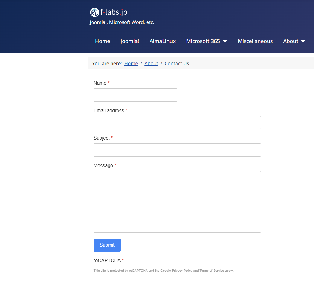 Published Contact Form Published Contact Form