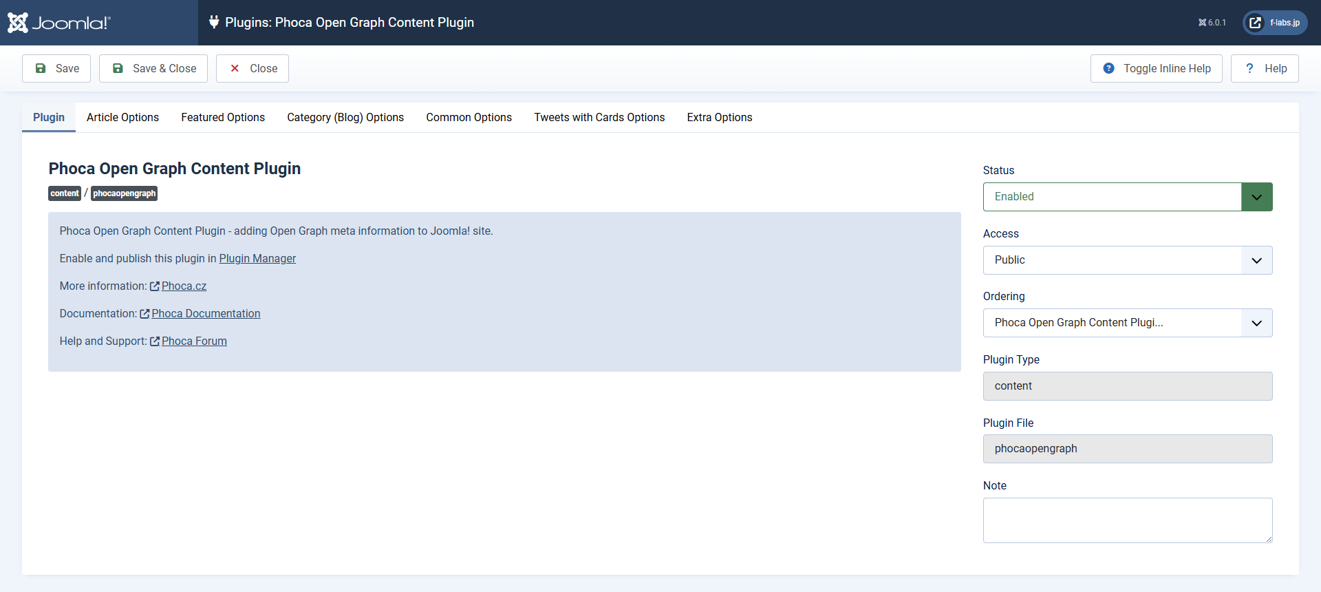 Plugin tabは説明のみです
